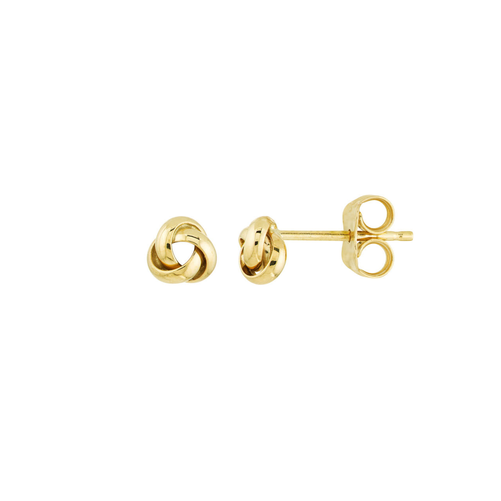 Open 3 Loop Love Knot Post Earring 10K Yellow Gold