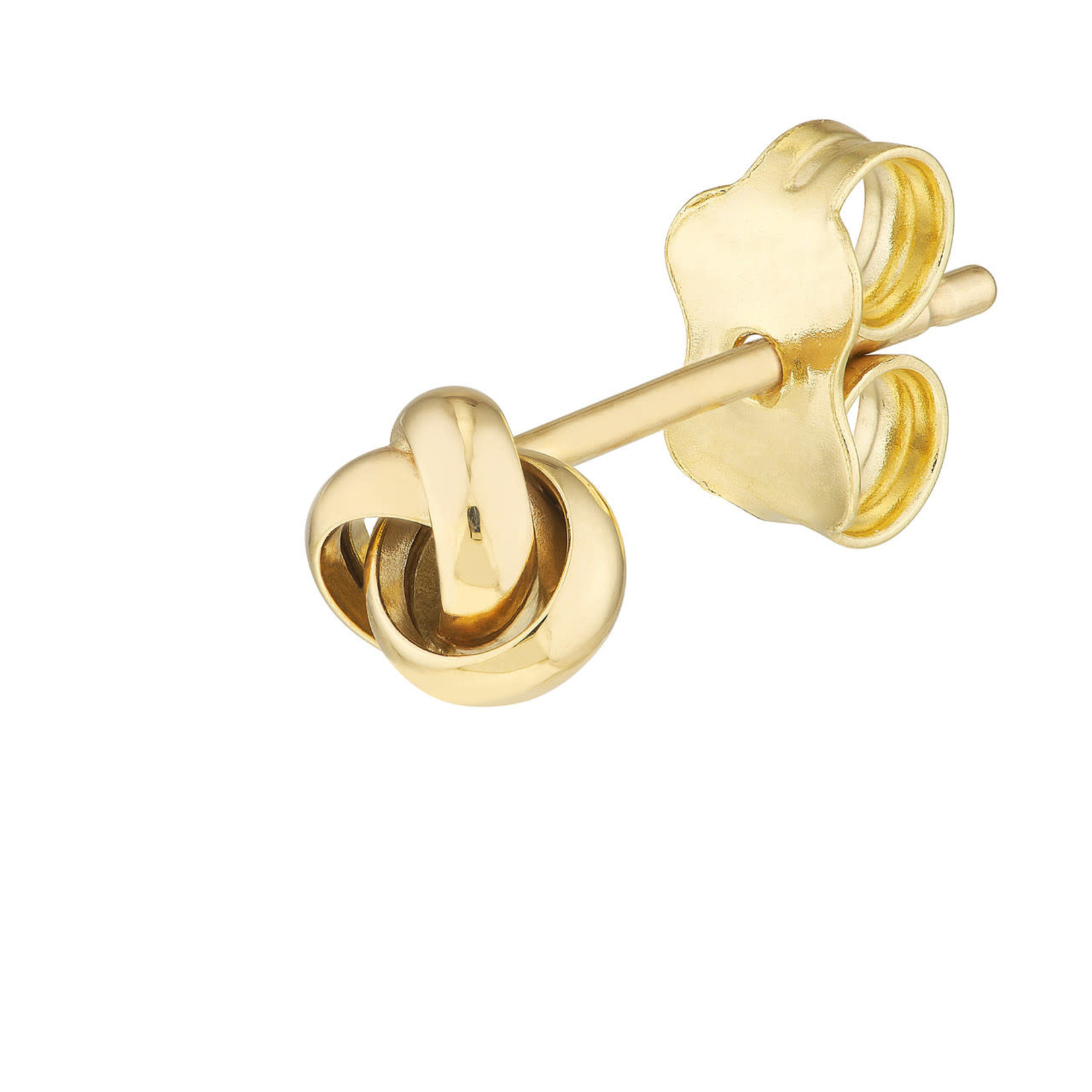 Open 3 Loop Love Knot Post Earring 10K Yellow Gold