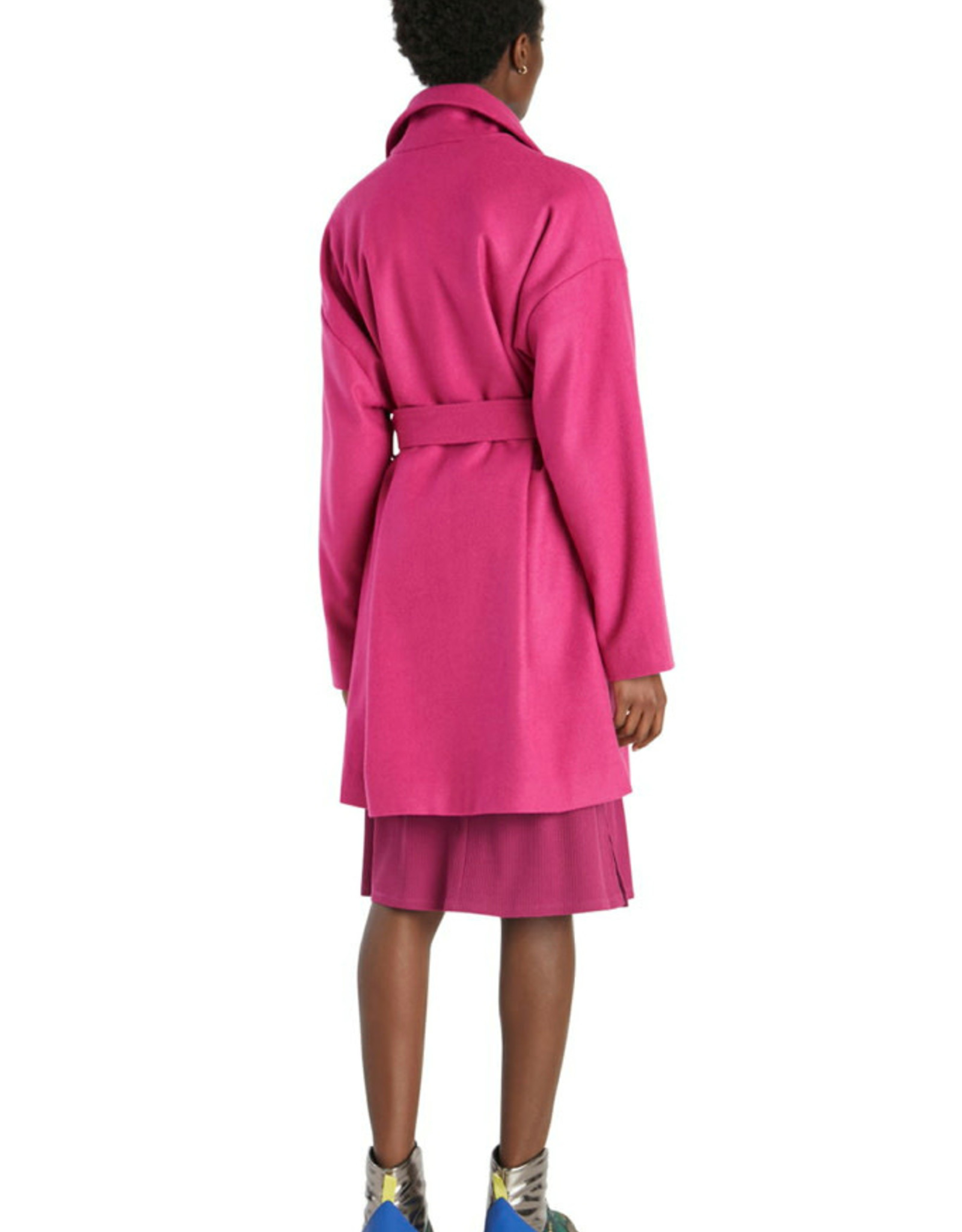 DESIG 21WWEWB 3022 Fuchsia Rose Wool Coat