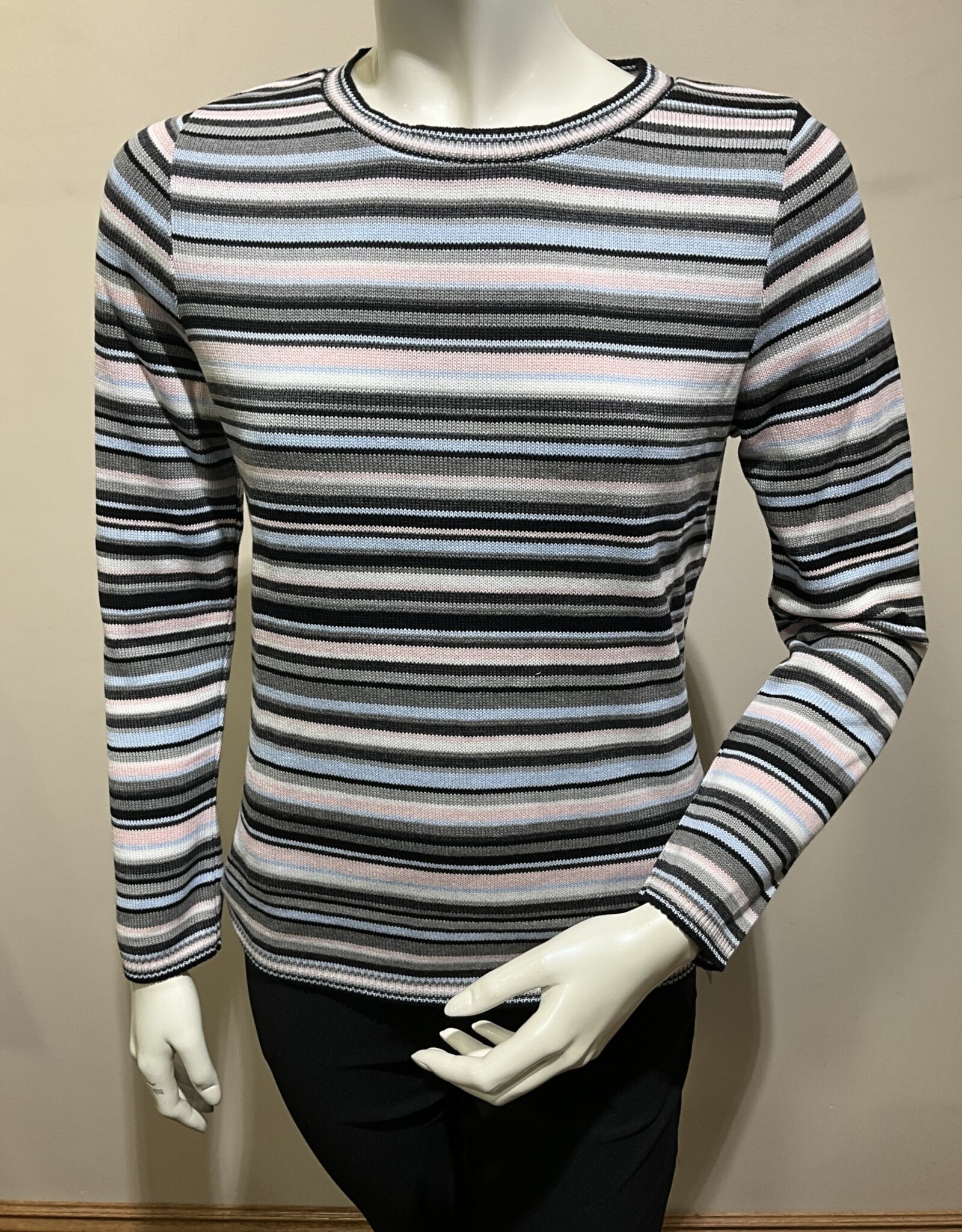 SKOVH 3427-9152 Multi Striped Crew Sweater