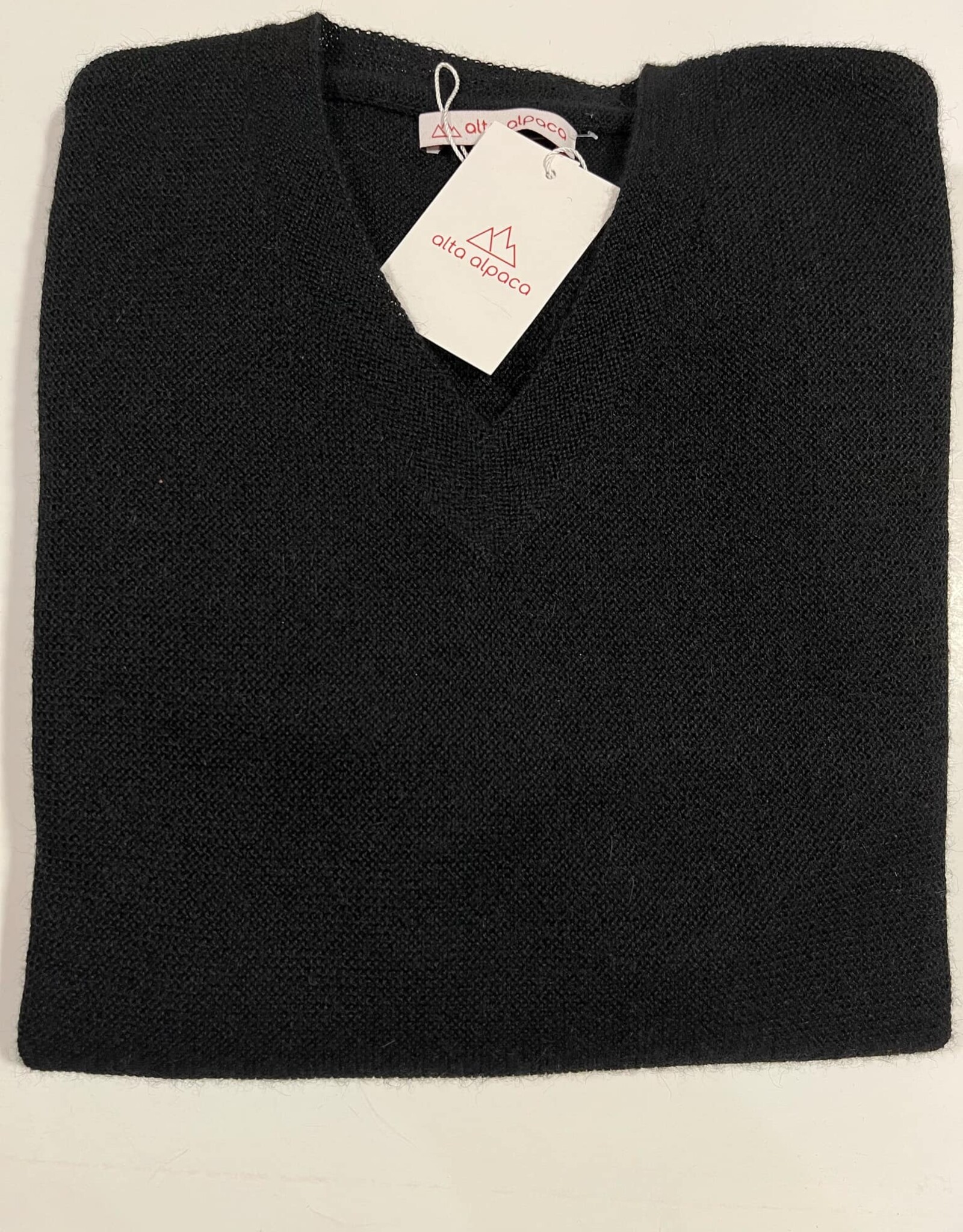 Alta Alpaca PS266B Black Alpaca V Neck