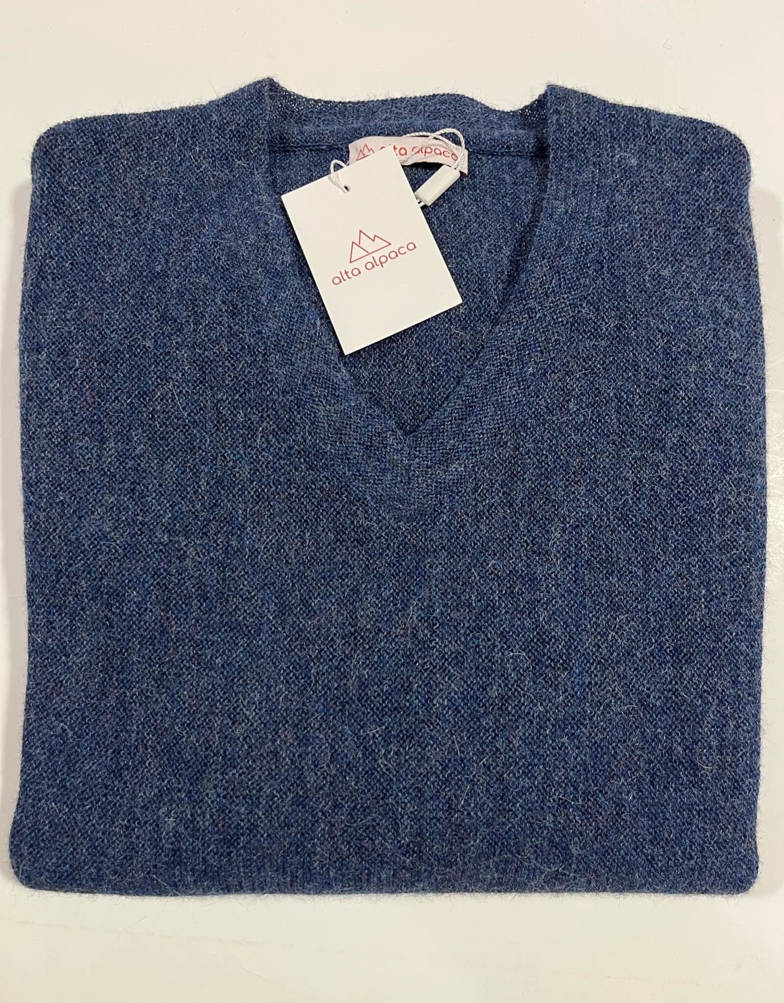 Alta Alpaca PS266I  Indigo Alpaca V Neck