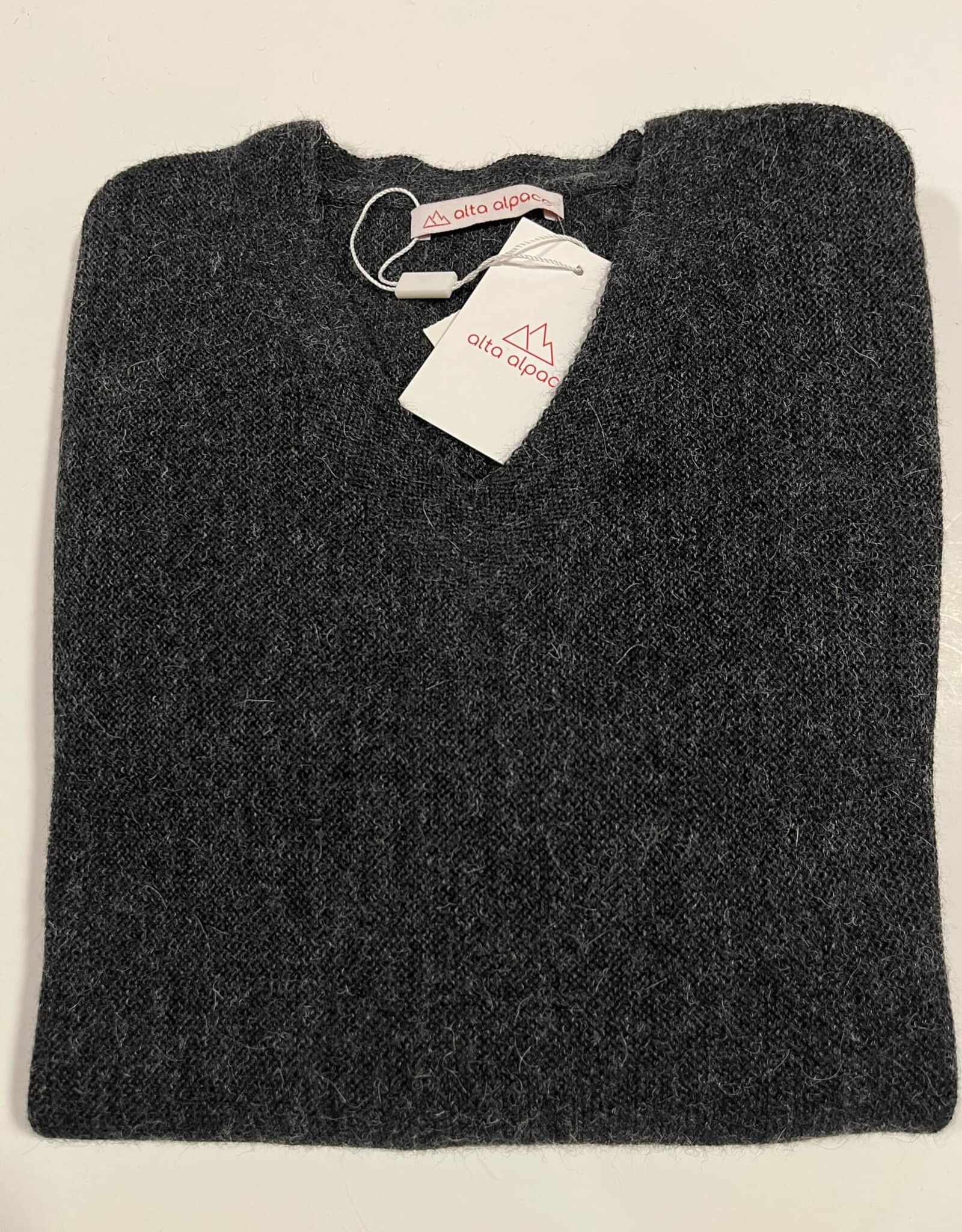 Alta Alpaca PS266C Charcoal Alpaca V Neck