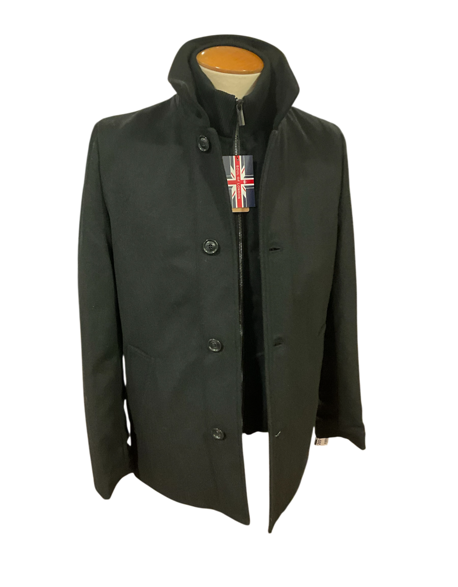 ANGO SODC000414 Black Wool Blend Coat