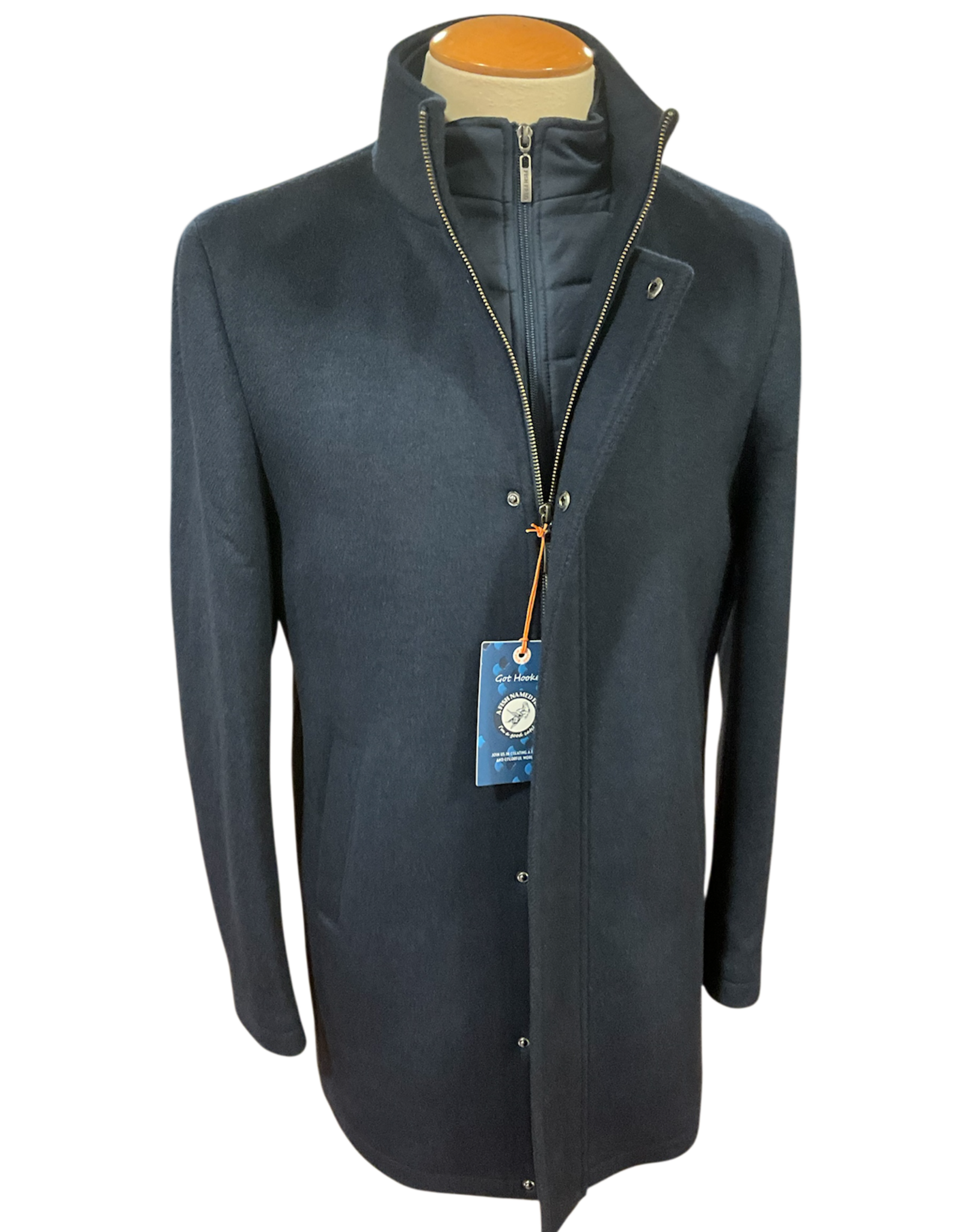 A Fish Named Fred 32-165/604 Navy Wool Blend Coat