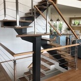 Prestige Métal Option palier et marches d'angle - Limon central