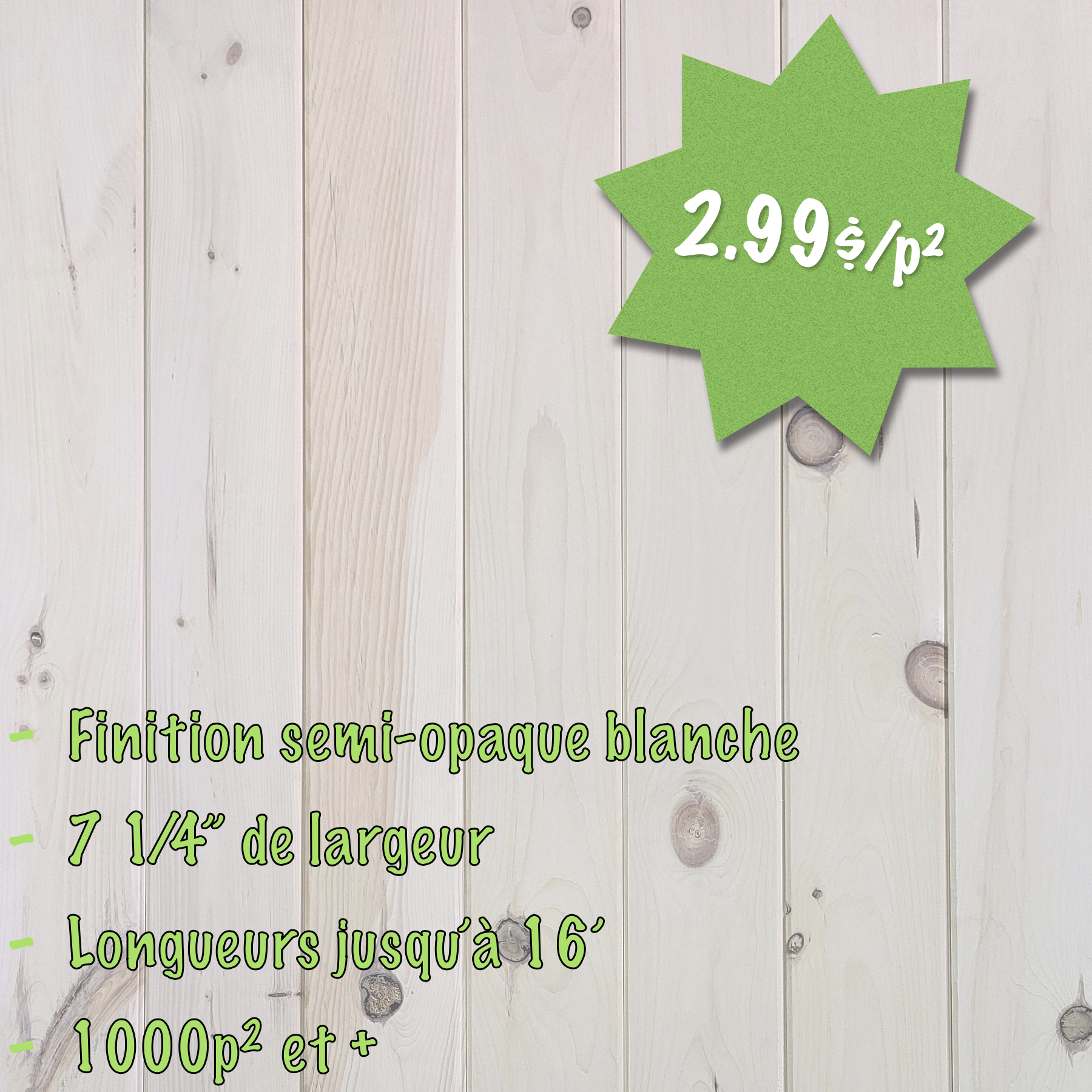 Promotion : Lambris 7 1/4" blanc