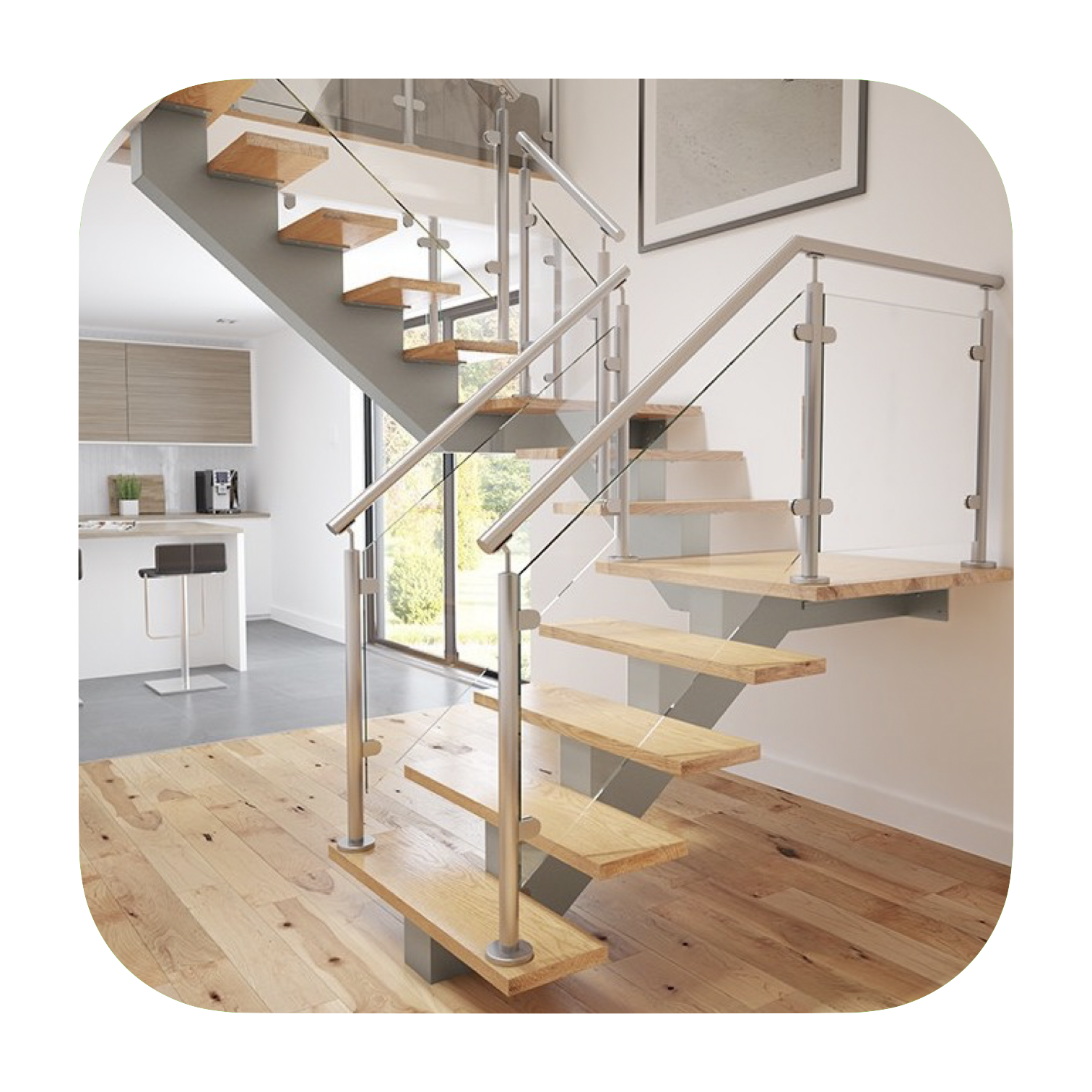 Limon central en acier