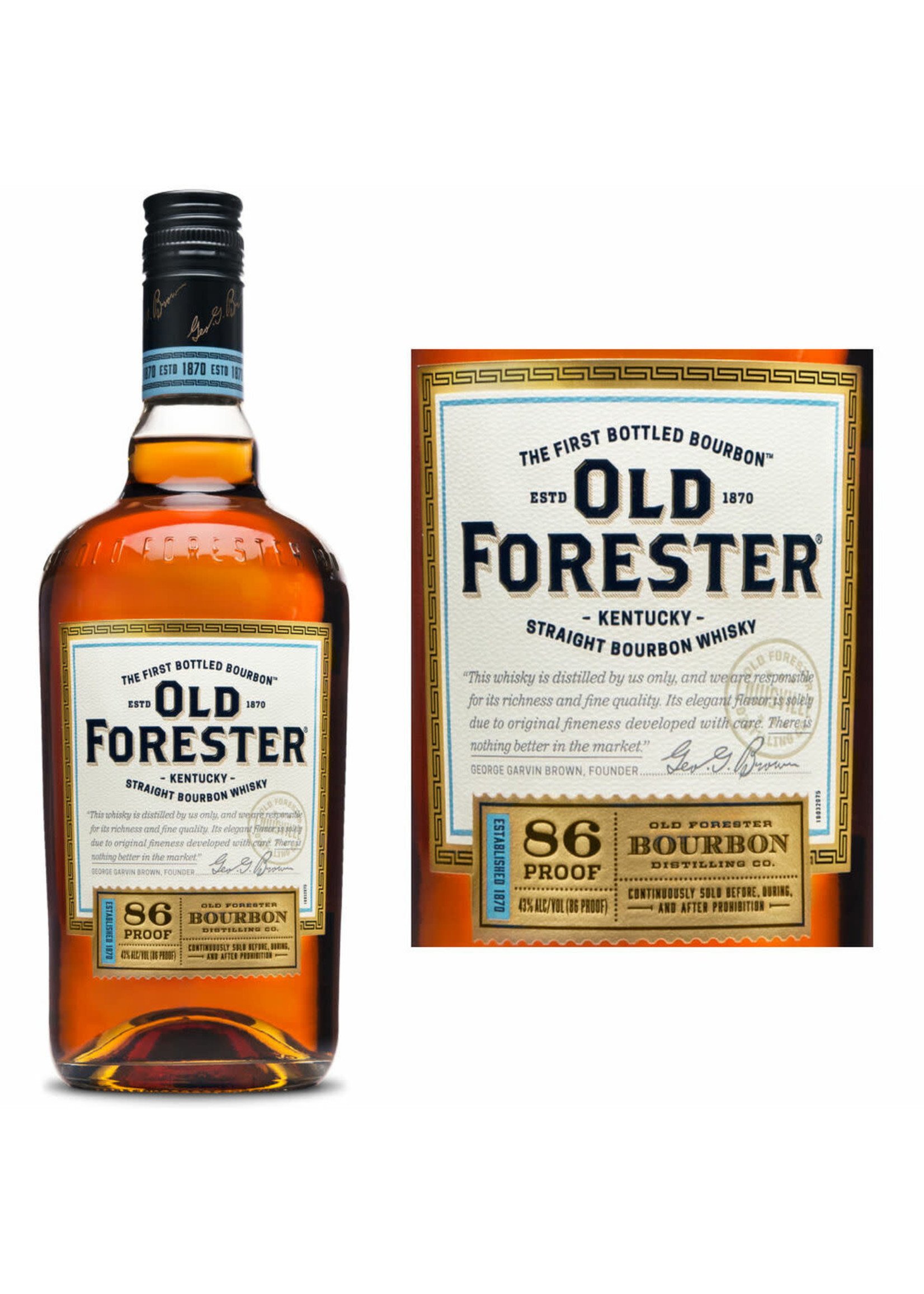 OLD FORESTER OLD FORESTER	KENTUCKY BOURBON 86PF	.750L