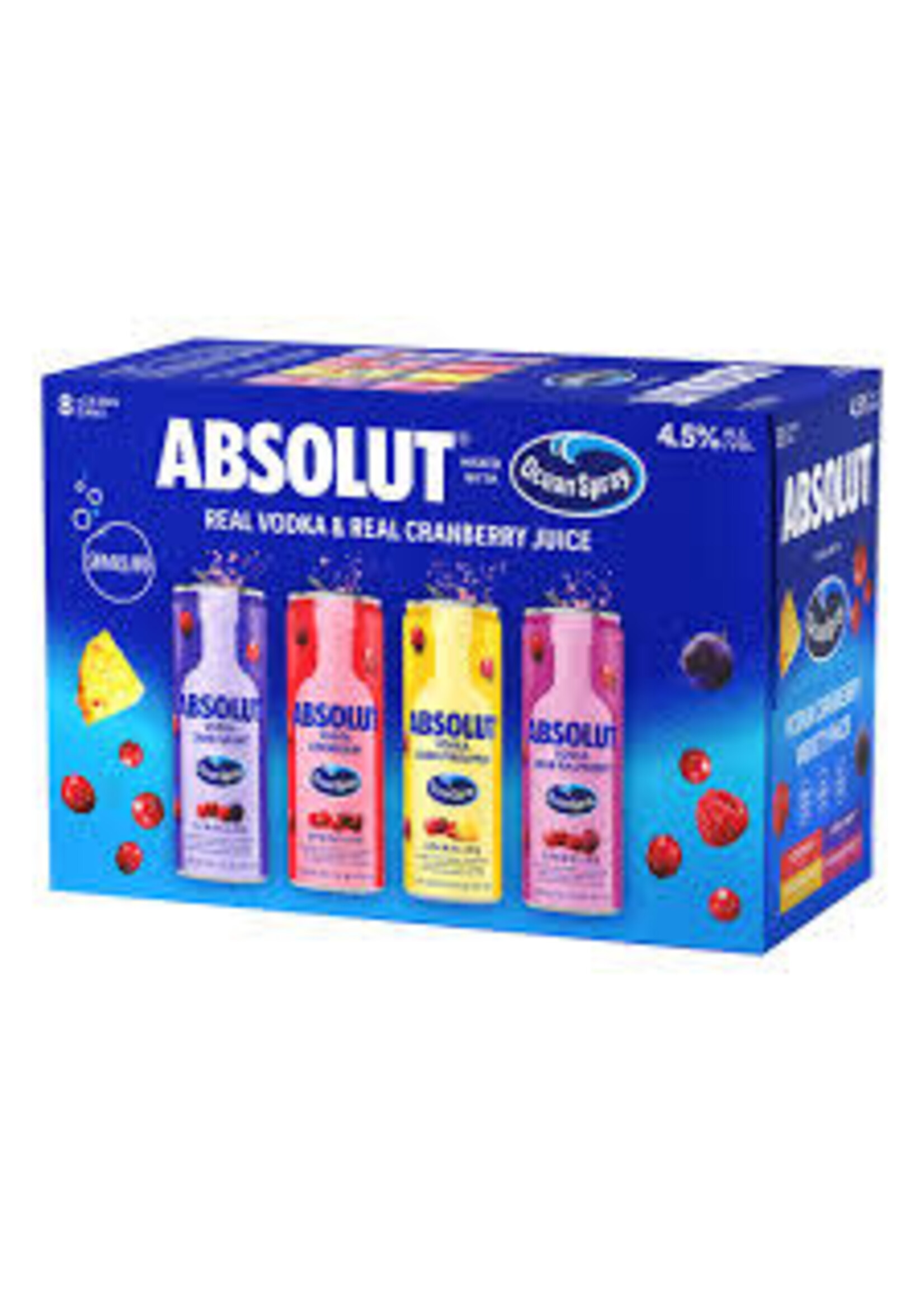 ABSOLUT ABSOLUT	OCEAN SPRAY SODA VARIETY PACK  8PK
