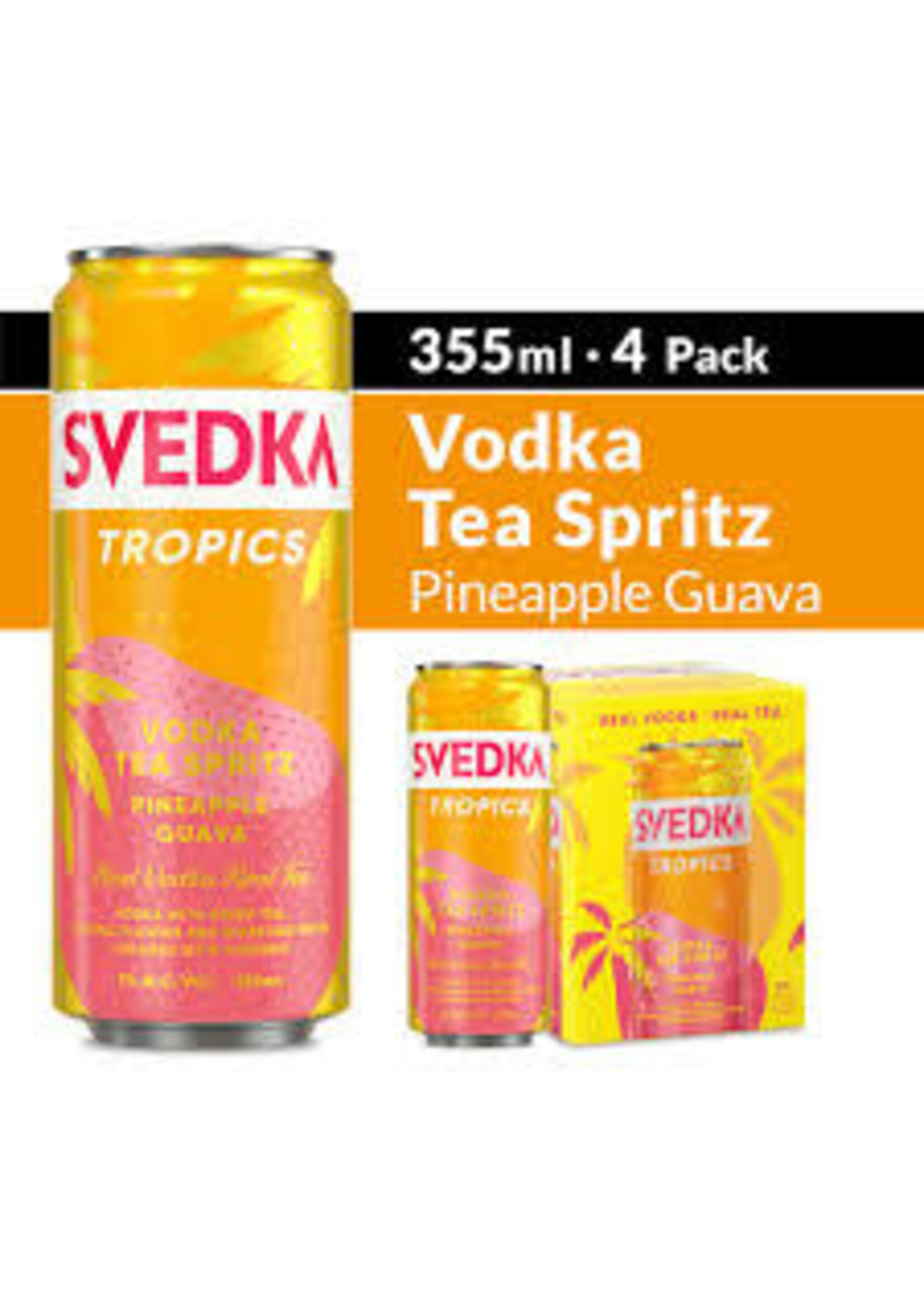 SVEDKA SVEDKA VODKA COCKTAIL PINEAPPLE GUAVA TROPICS 4X.355L (4PK)