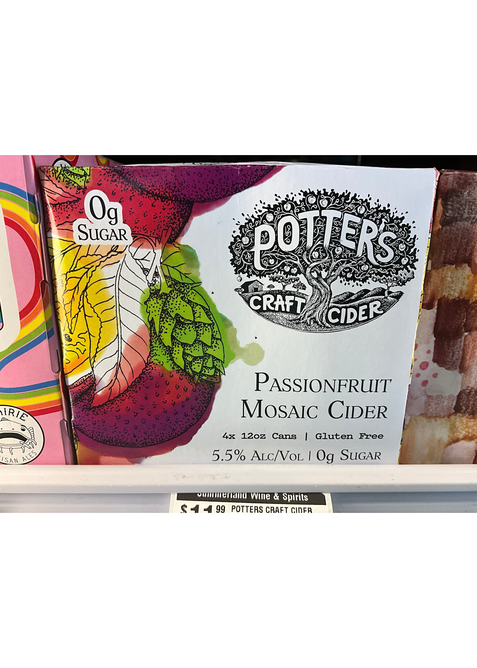 POTTERS CRAFT CIDER PASSIONFRUIT CIDER 4PK 12OZ