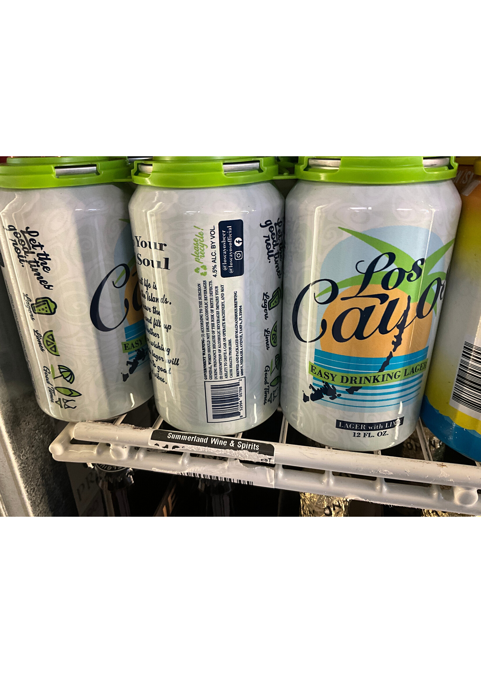 LOS CAYOS LIME LAGER 6PK CANS