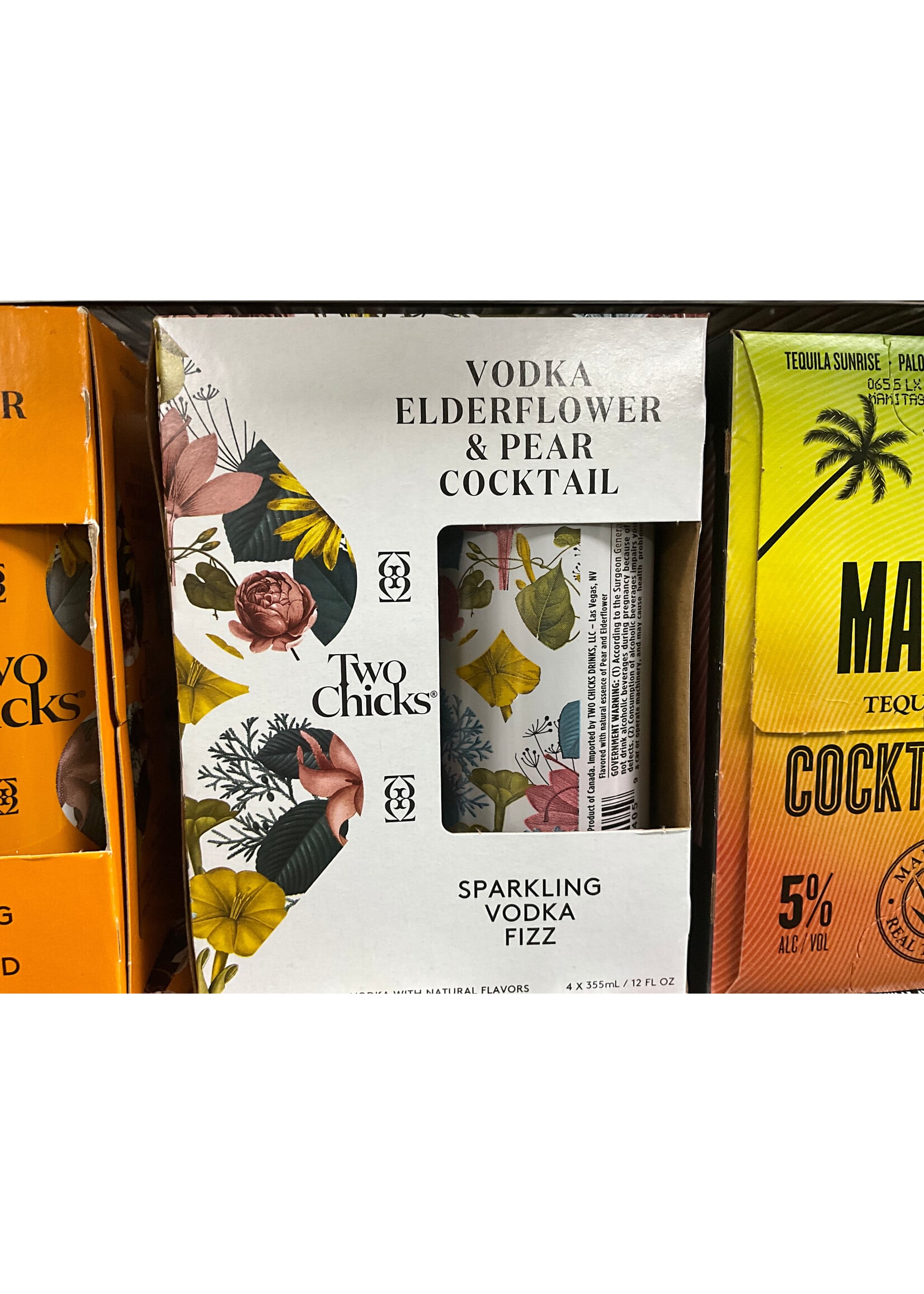 TWO CHICKS ELDERFLOWER  & PEAR VODKA COCKTAIL 4PK .355L