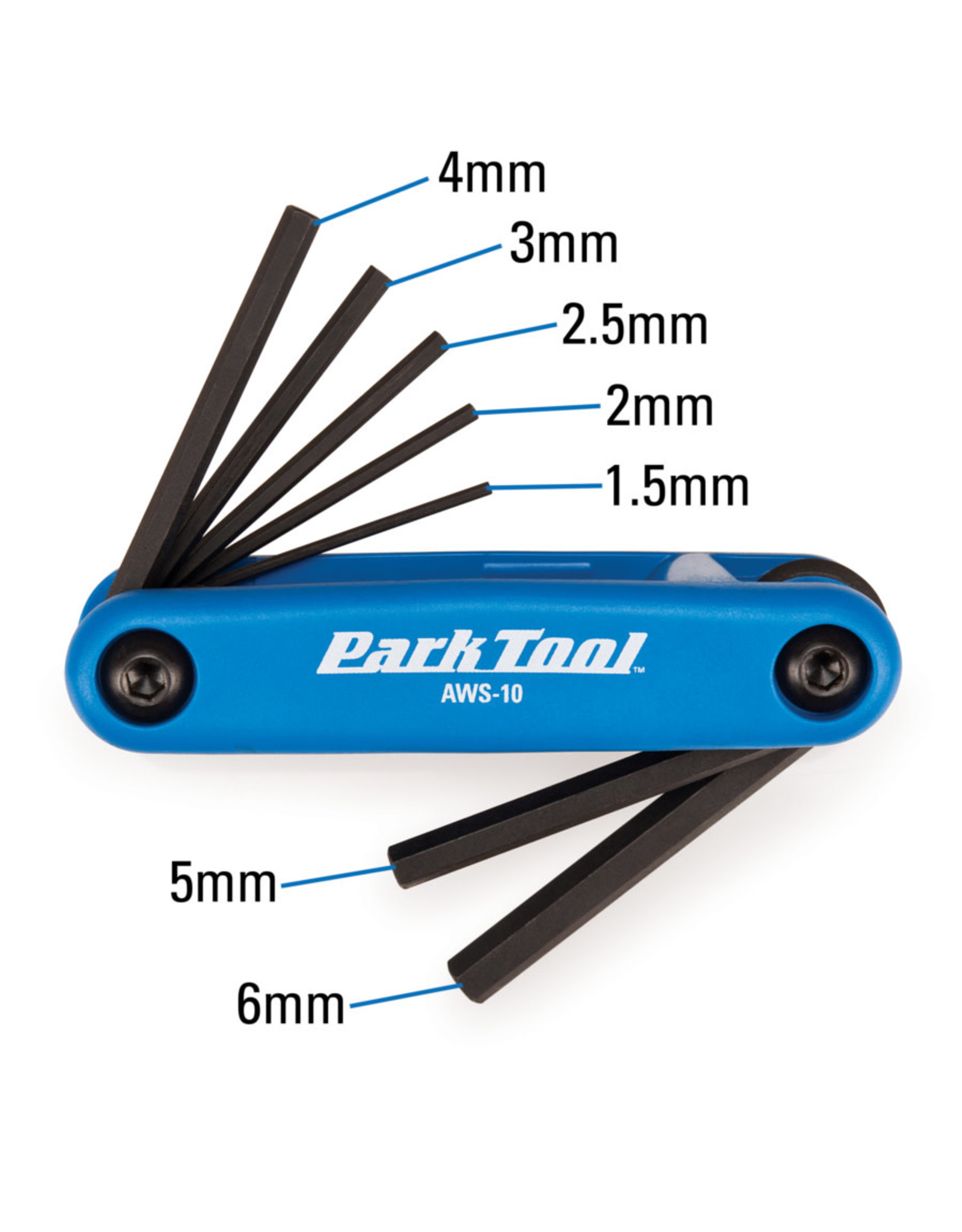 Park Tool Multi-outils Park Tool AWS-10 clés hexagonales repliables (1.5 à 6mm)