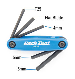 Park Tool Multi-outils Park Tool AWS-9.2 clés hexagonales repliables (4 à 6mm), tournevis plat et Torx T25