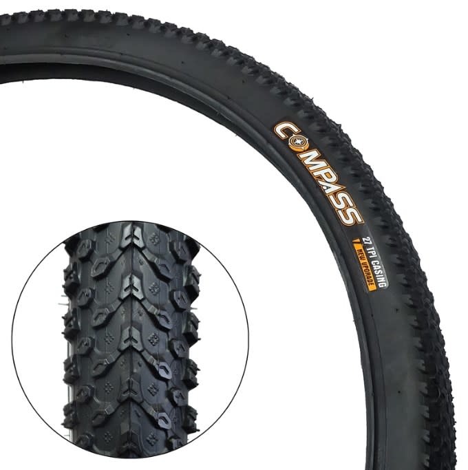 Lot De 2 Pneus PRO+ 22 X 1,95 Tout Noir + 2 Chambres à Air Pour Vélo