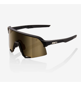 100% Sunglasses 100% S3 Soft Tact Black lent. Soft Gold Mirror