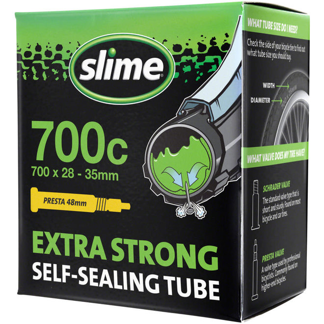 Slime Self-Sealing Tube 700c x 28mm-35mm, 48mm Presta Valve