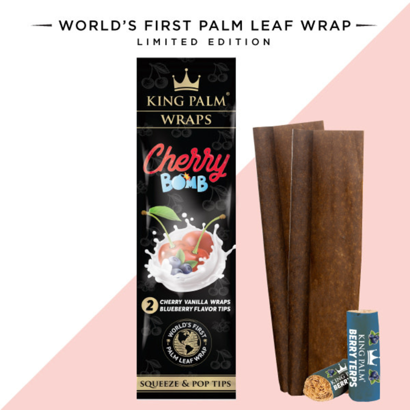 King Palm King Palm Leaf Wrap + Filters - Cherry Bomb