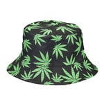 Bucket Hat With Green Leaves