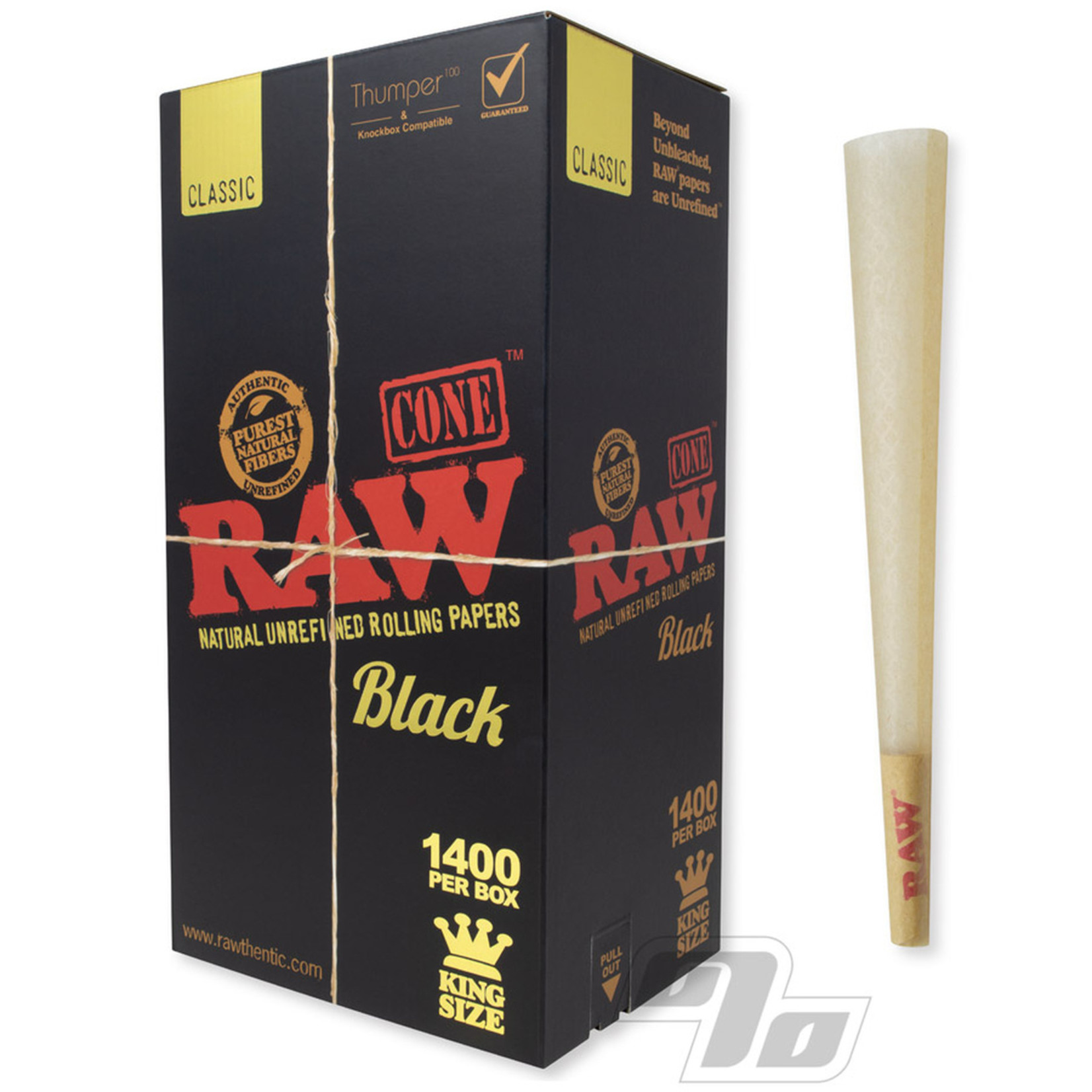 RAW Raw black cones 1400 pack king size
