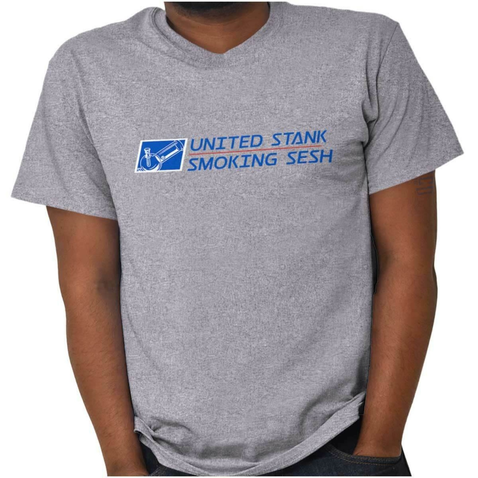 Brisco Apparel 420 United States Smoking Funny Marijuana Stoner Crewneck T Shirt Tee