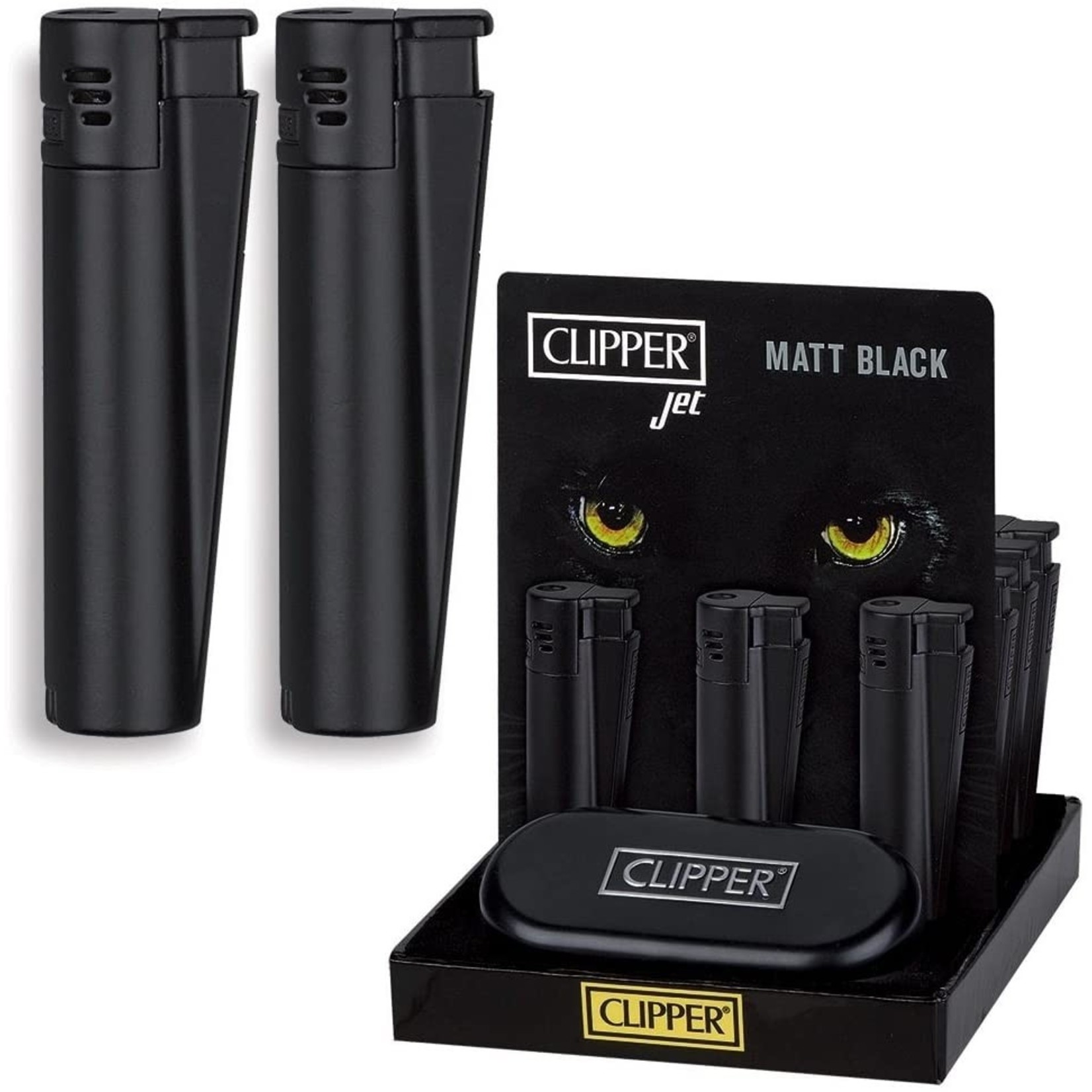 Clipper Metal Clipper Lighters | Jet Flame Black