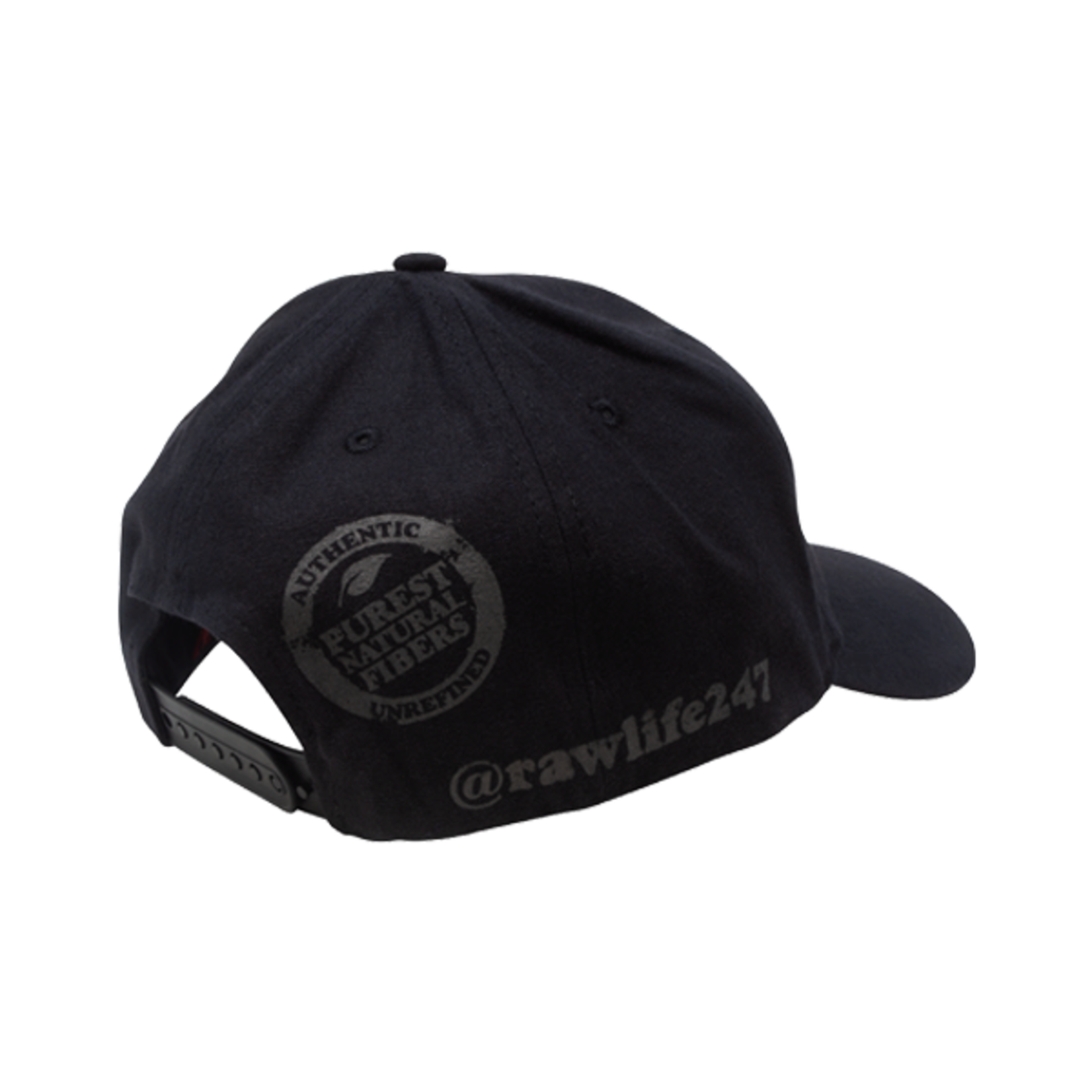 RAW Raw Poker Hat Black On Black Curved Bill Adjustable Structured Hat