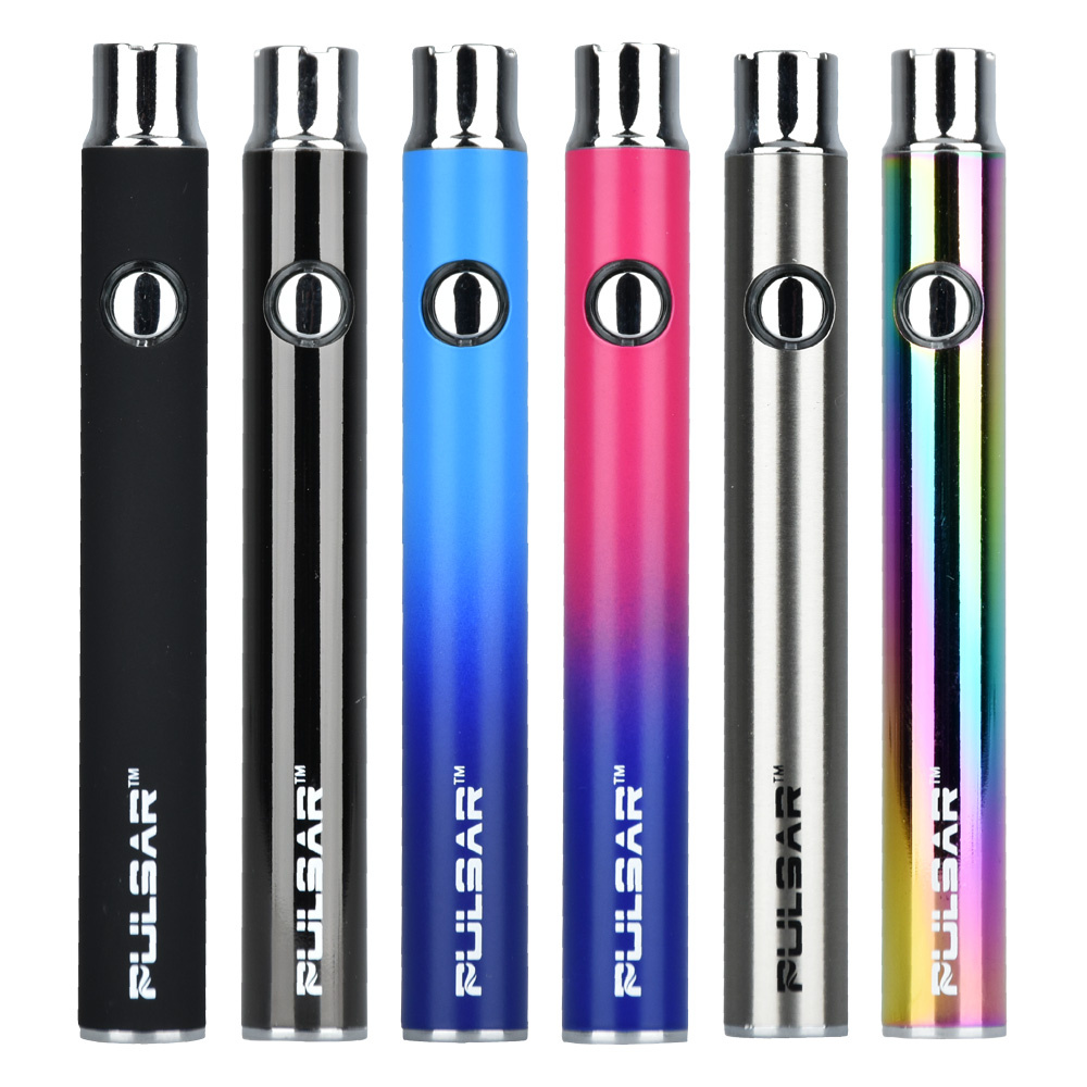 pulsar variable voltage vape pen battery & Preheat Click Button 510 Battery| 350mAh Best Vape Flavors for Cannabis Terpenes Colors:Blue Silk