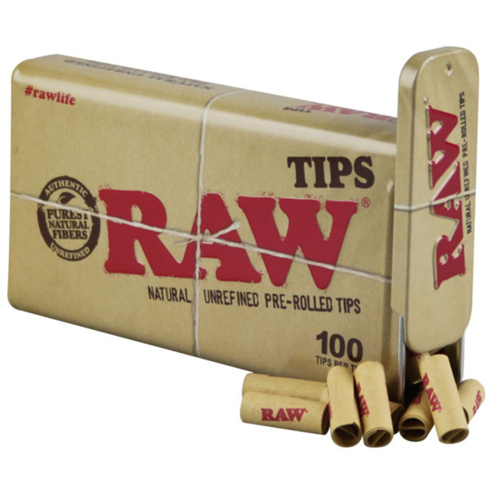 RAW RAW Pre-Rolled cone Tips Tin (100)ct