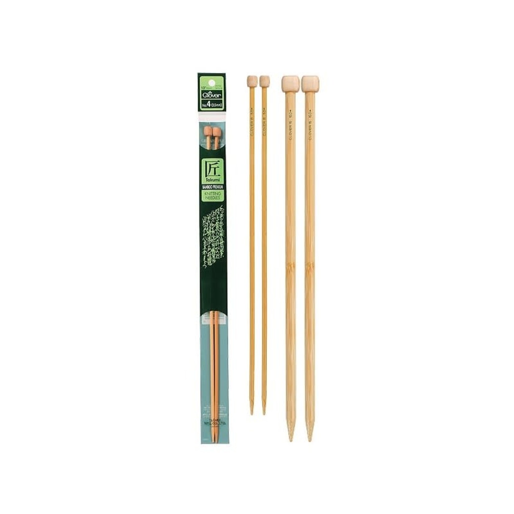 Takumi Takumi Bamboo Single Point 33cm (13") Knitting Needles by Clover