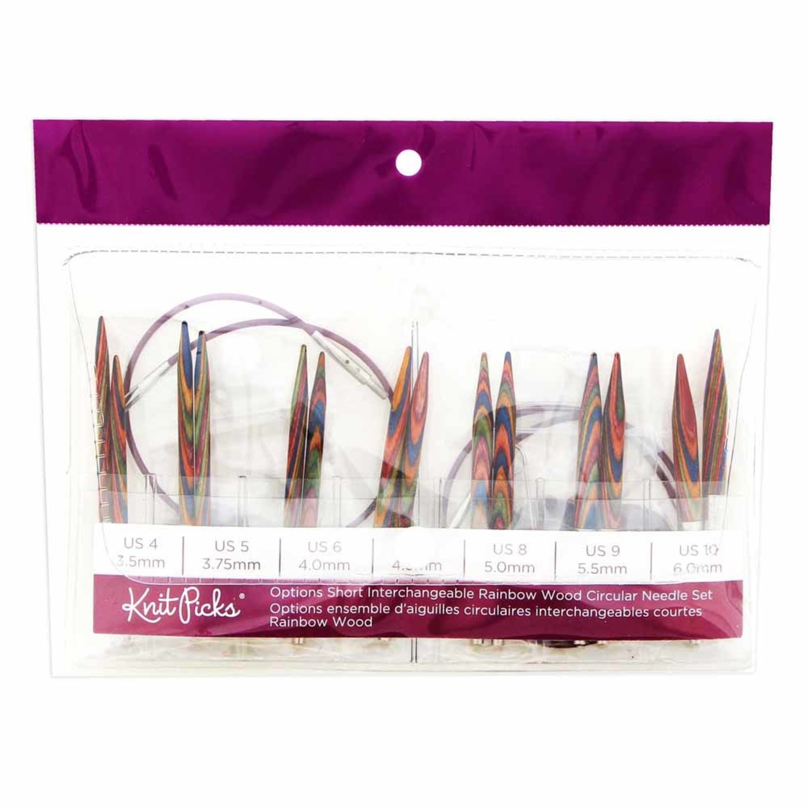 Knit Picks KNIT PICKS Rainbow Wood Options Short Interchangeable Circular Needle Set