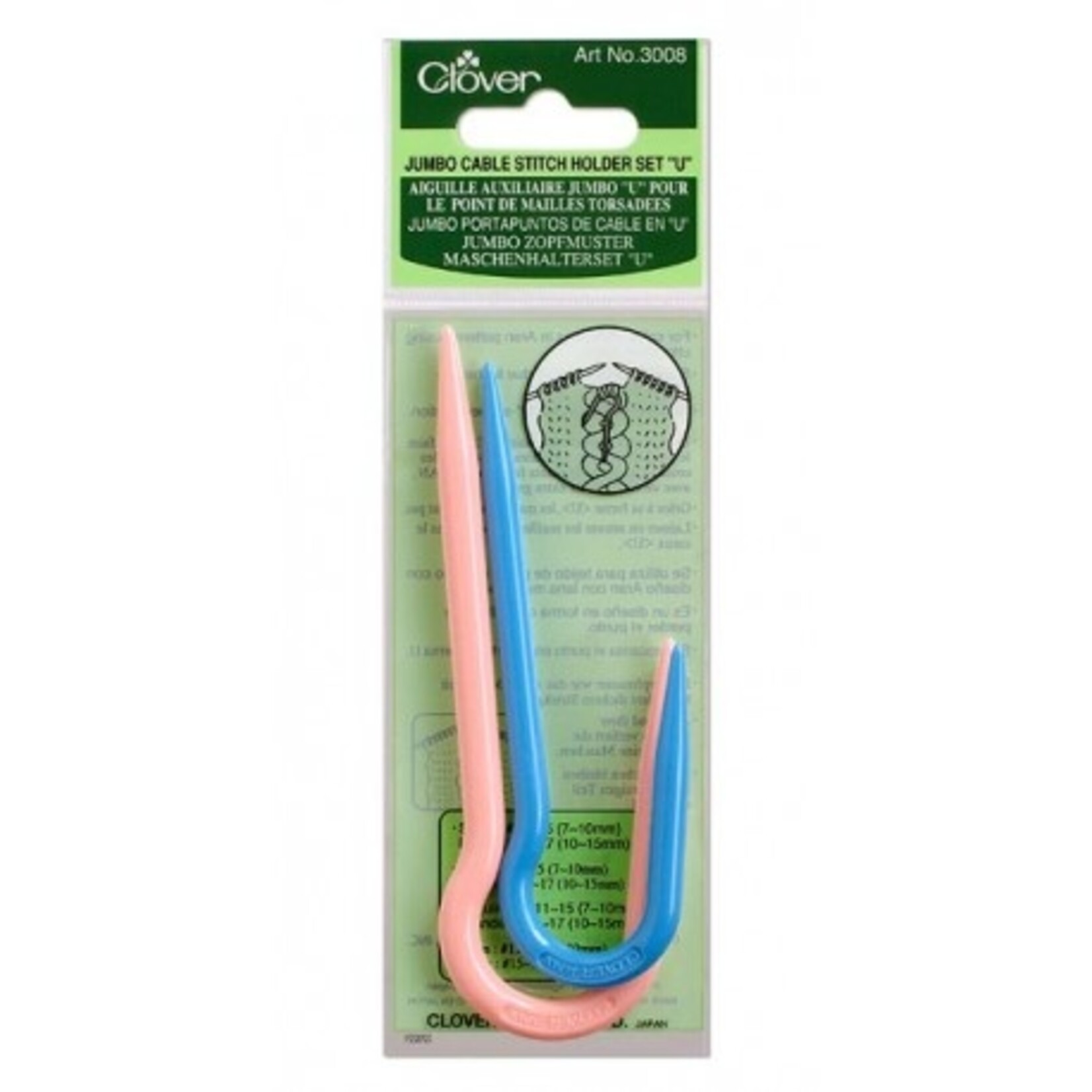 Clover Jumbo "U" Shaped Cable Stitch Holders by Clover 3008