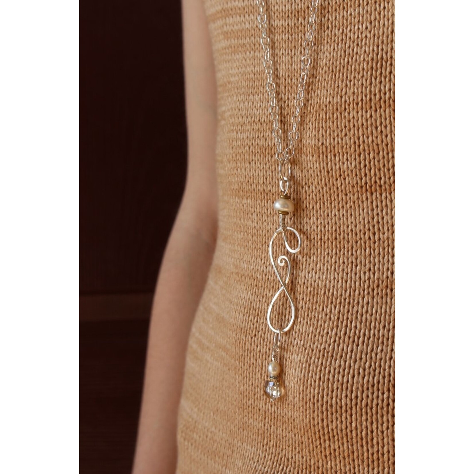 Wool & Wire Stitch Marker Necklace (Silver) by Wool & Wire