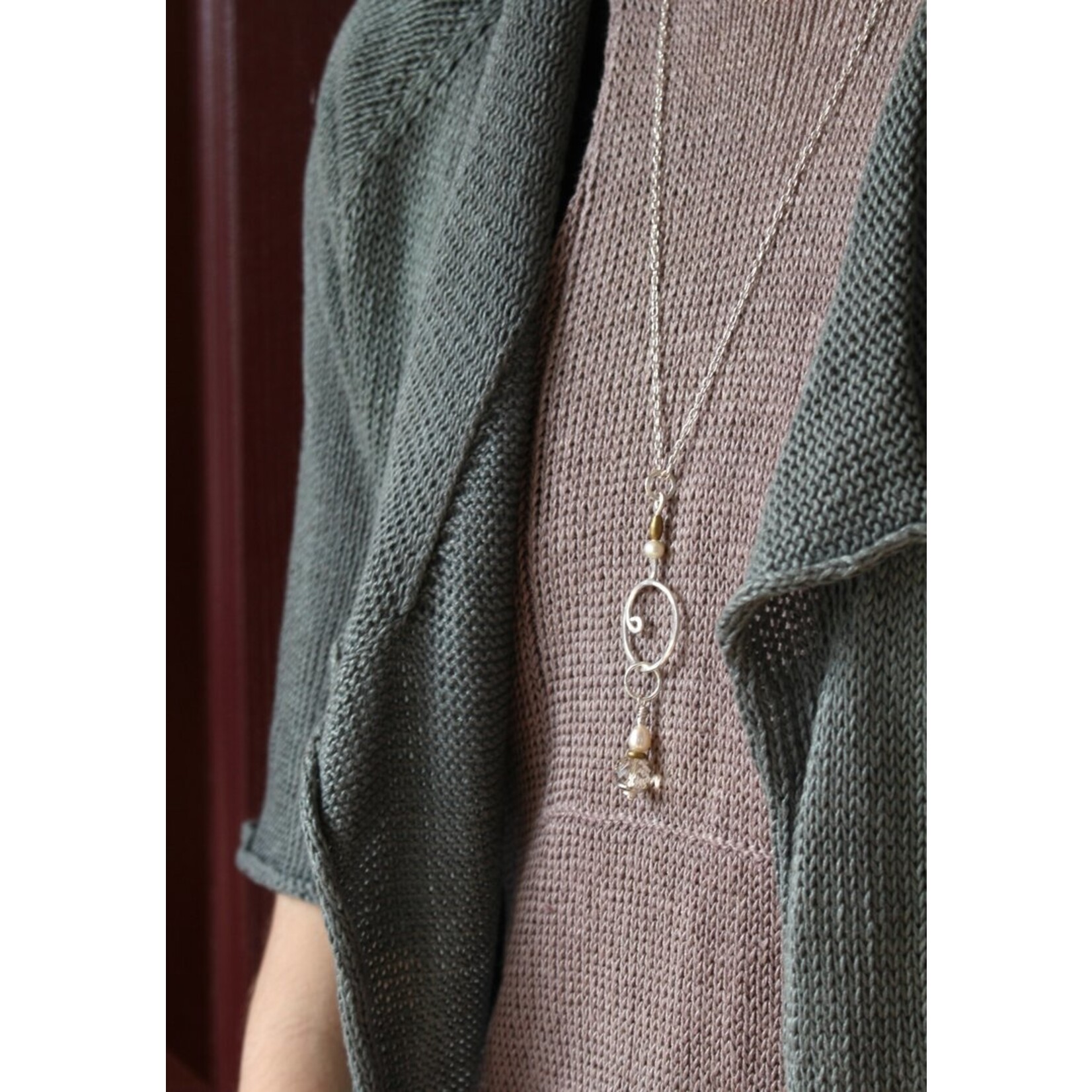 Wool & Wire Stitch Marker Necklace (Silver) by Wool & Wire