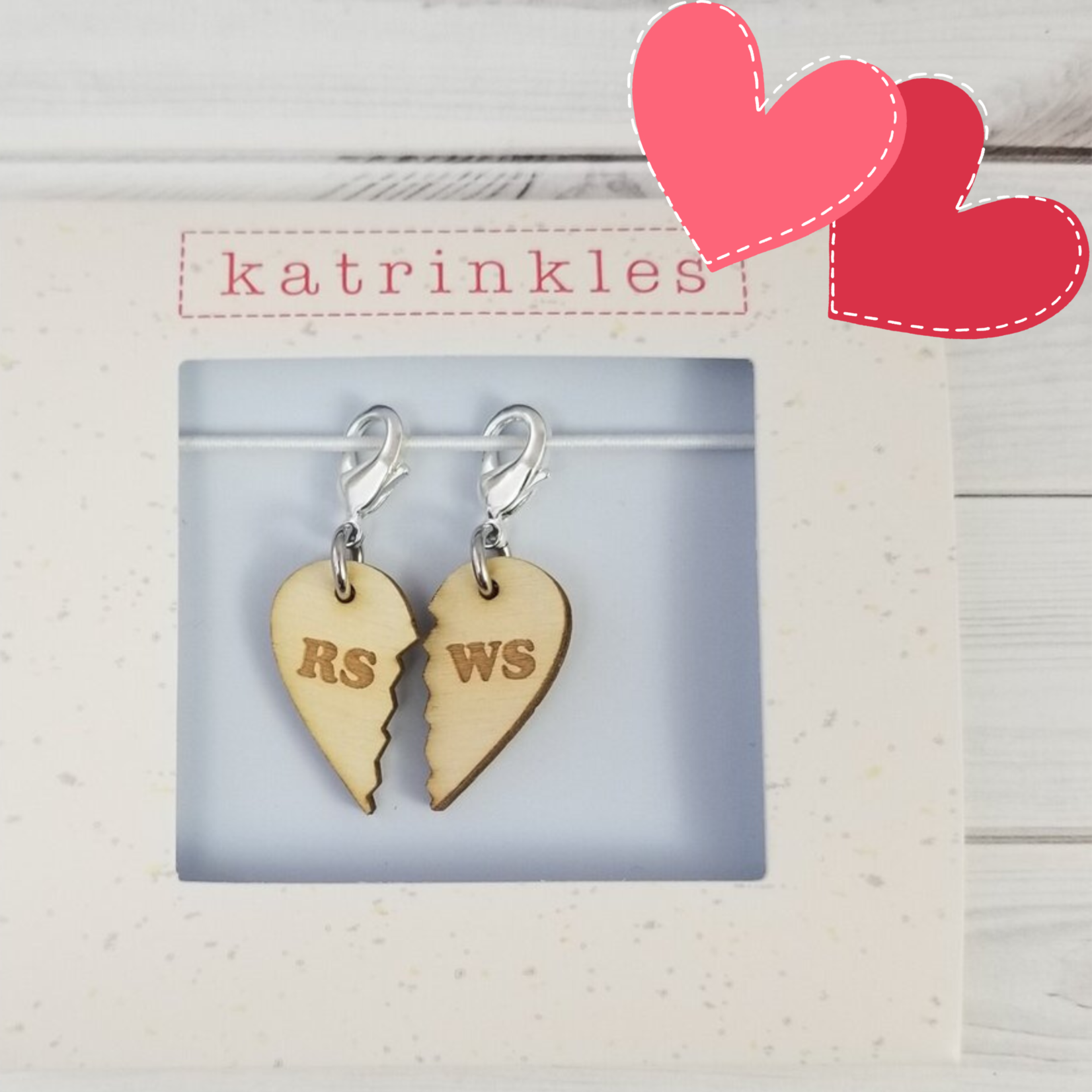 Katrinkles RS WS Heart Best Friend Markers on Lobster Claws by Katrinkles