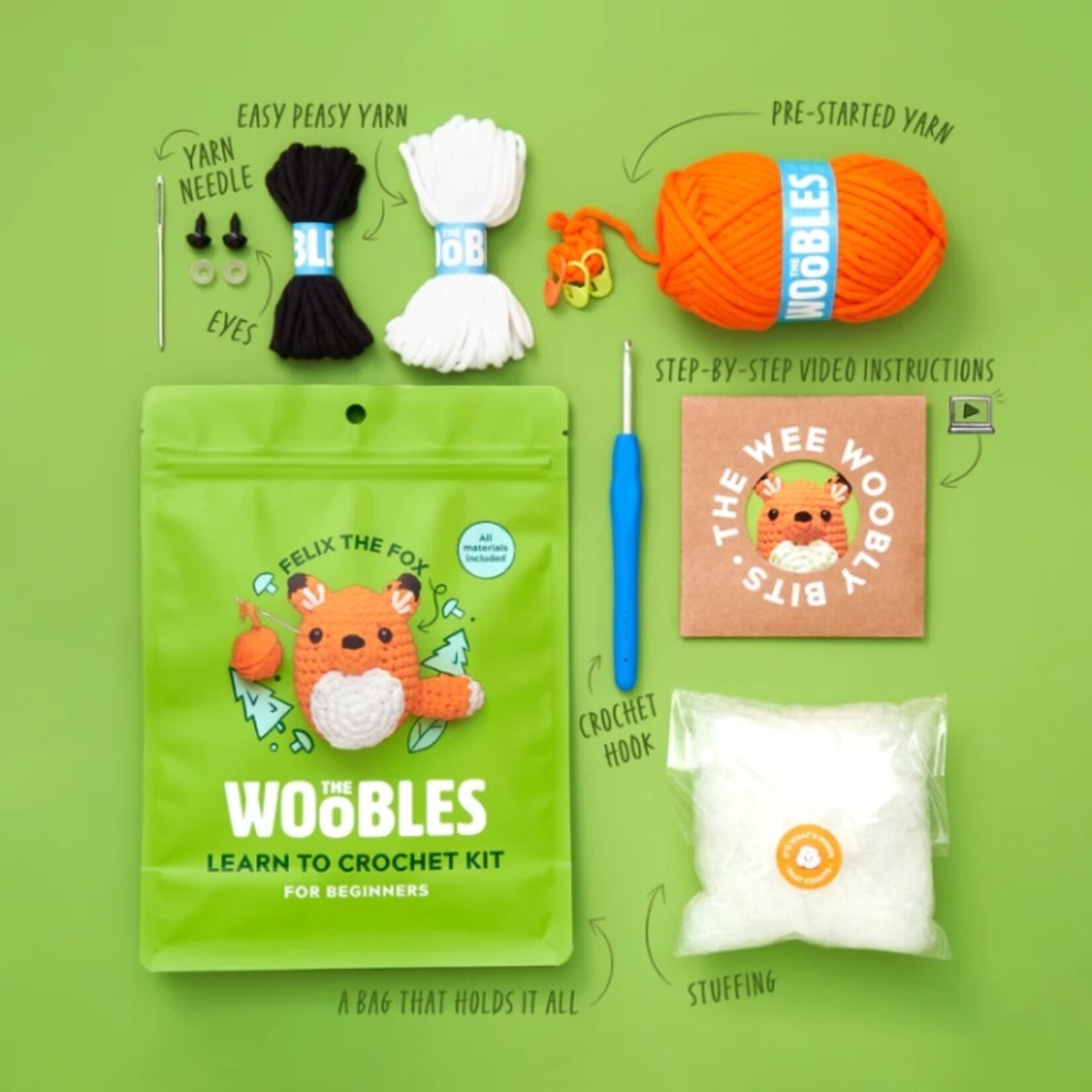 The Woobles Fox Crochet Kit by The Woobles