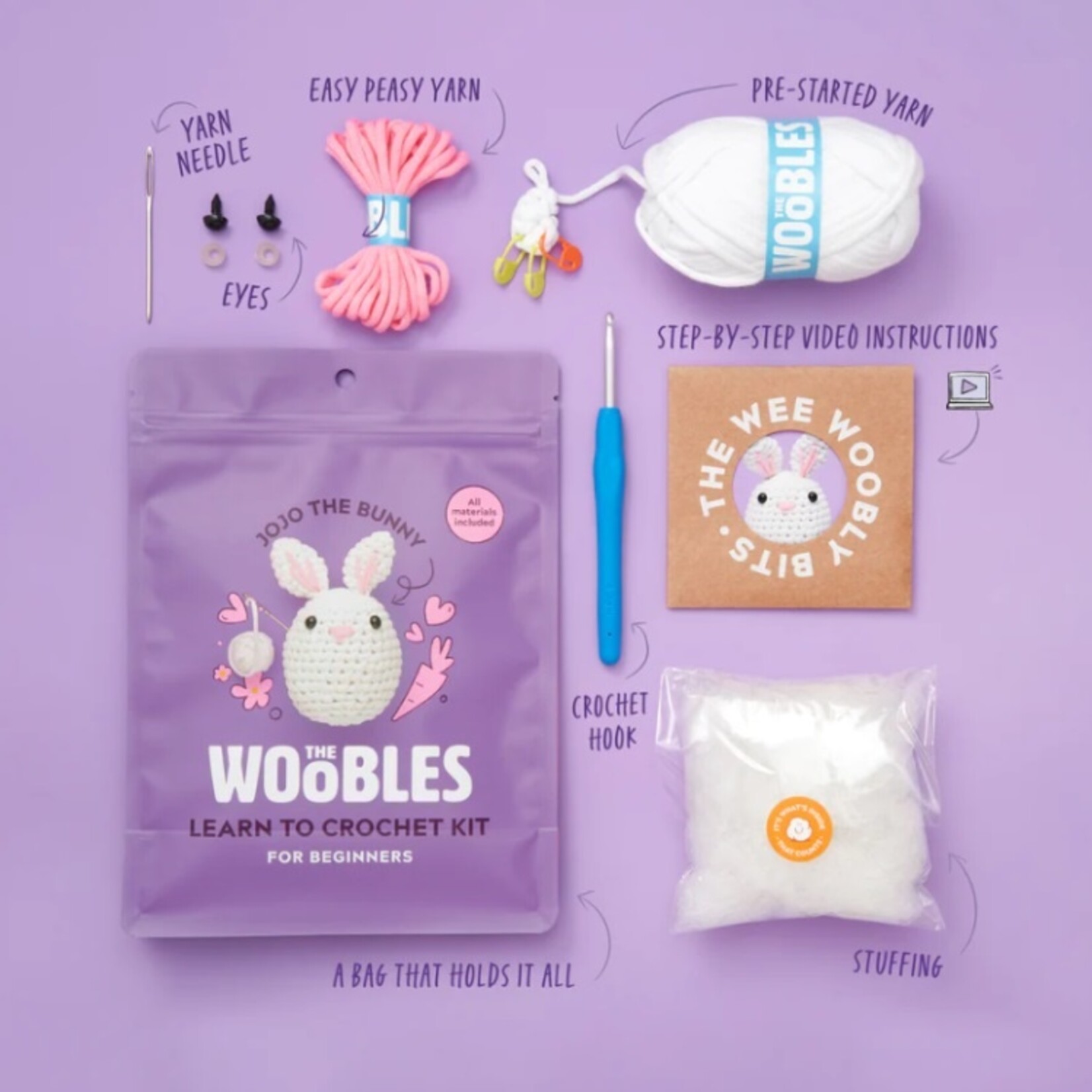 The Woobles Bunny Crochet Kit by The Woobles
