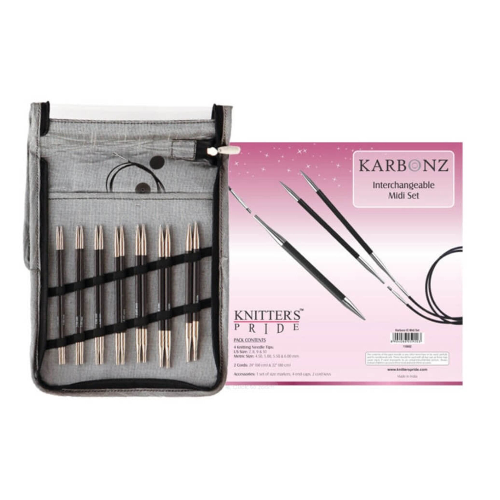 KnitPro Karbonz IC Needle Midi Set by KNITTER'S PRIDE