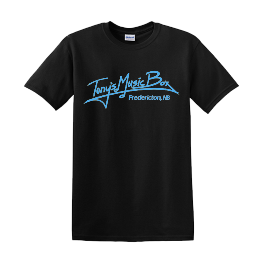 Tony's Music Box T-Shirts Fredericton Unisex - XL - Black w. Blue Logo