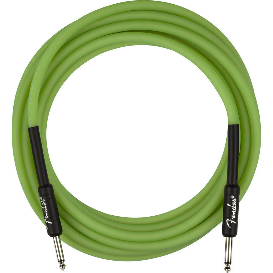 Fender Pro 18.6' Glow in the Dark Instrument Cable - Green