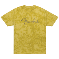 Fender Spaghetti Logo Tie-Dye T-Shirt Mustard - M