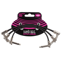 Ernie Ball Flat Ribbon Pedalboard Patch Cable - Right Angle to Right Angle - 6-inch (3-pack)