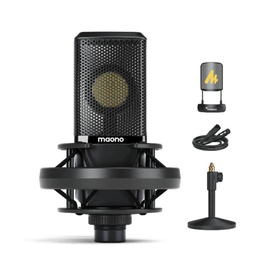 Maono XLR Condenser Mic 34mm Large Diaphragm & Stand Tony's Music Box Ltd