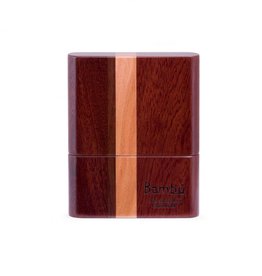 Bambu Bambu Hand-Made Wooden Reed Case, Striped Wood Finish