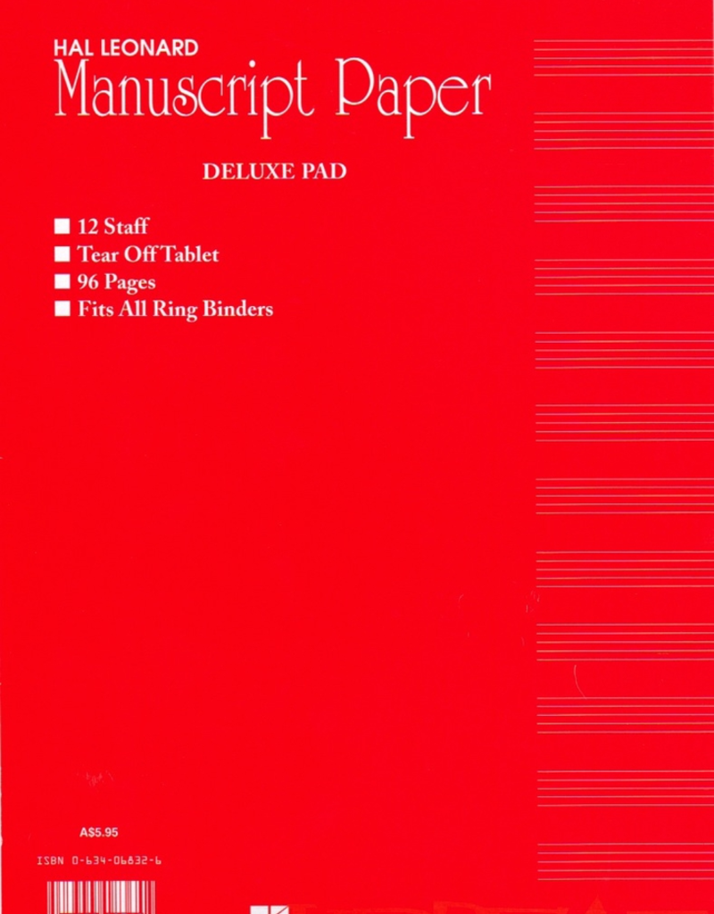 Hal Leonard Hal Leonard Manuscript Paper - Delux Pad