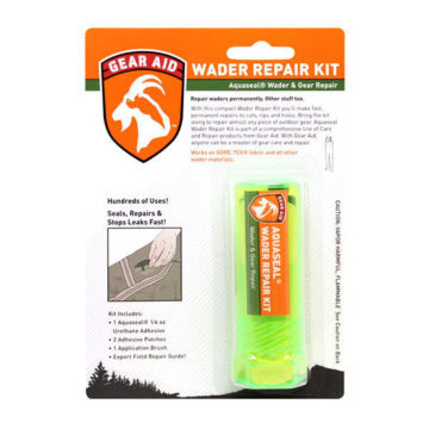 Gear Aid McNett AQUASEAL 1/4 oz Repair Kit w/Tenacious Tape Patch