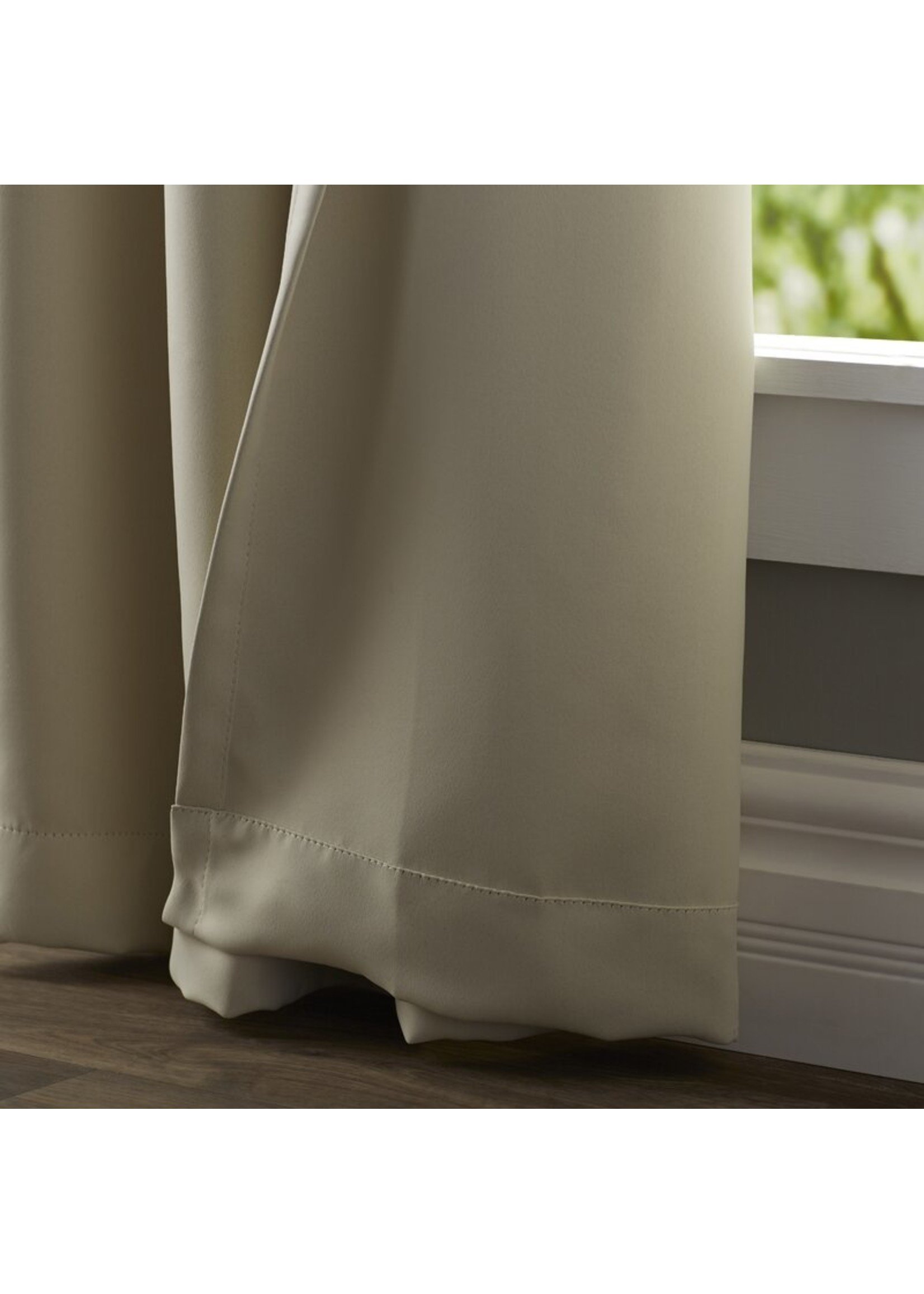 *52" x 84" - Solid Blackout Thermal Grommet Curtain Panels - Set of 2 - linen