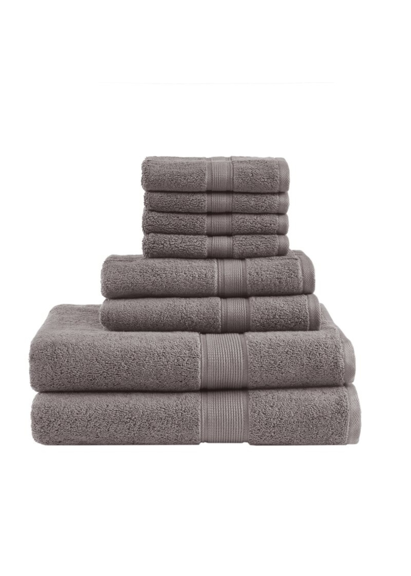 *8 Piece 100% Cotton Towel Set - Mocha - Final Sale